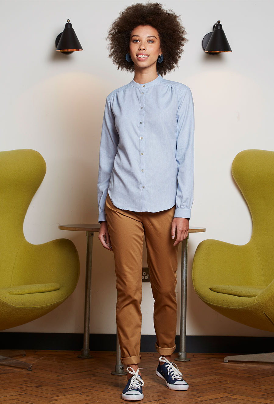 Female Grandad Collared Shirt (With Pockets)