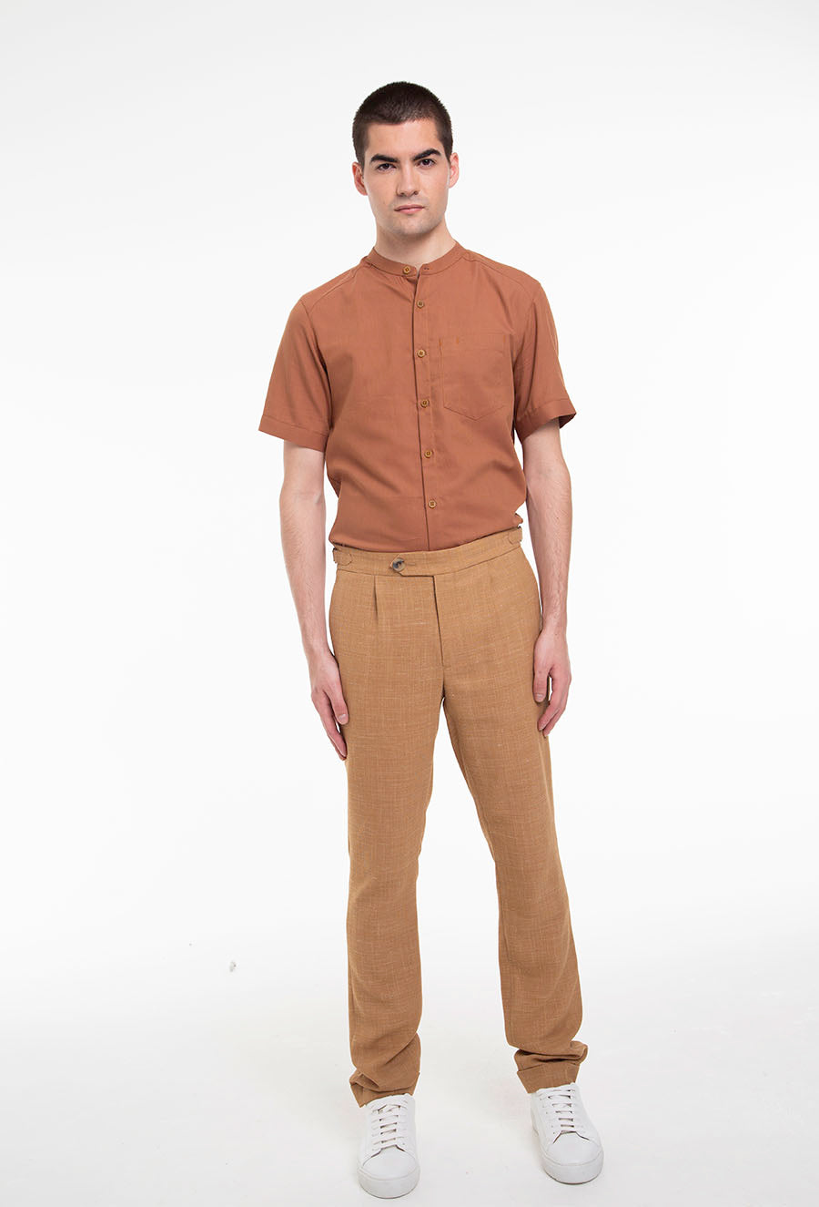 Relaxed Fit Grandad Collar Shirt