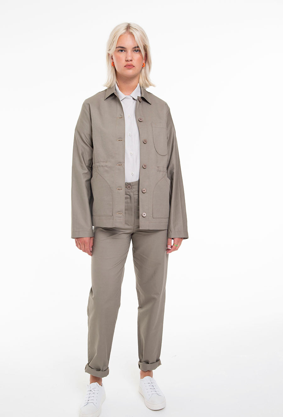 Workwear Jacket with Round Pocket