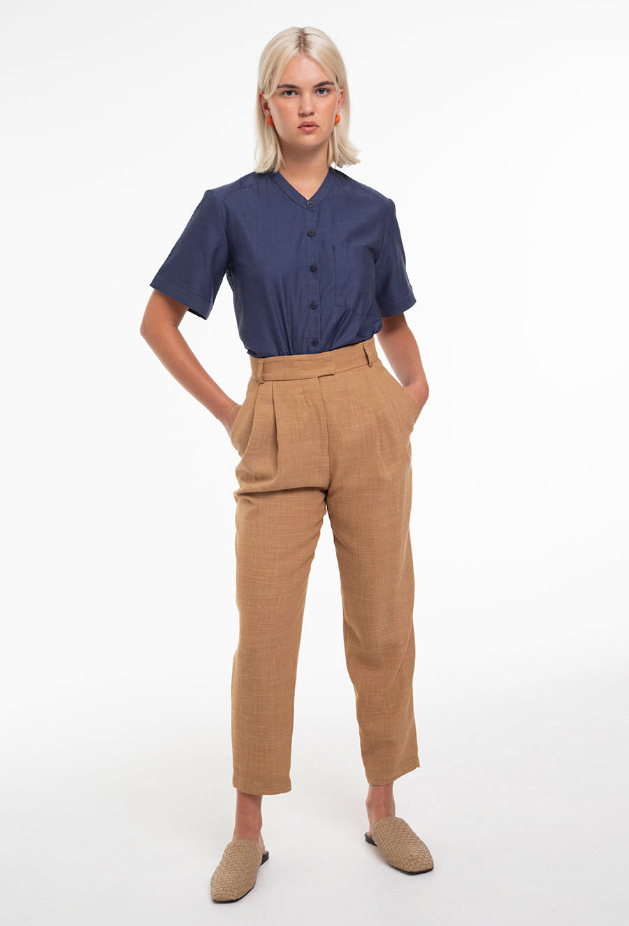 Double Pleated High Waisted Trouser