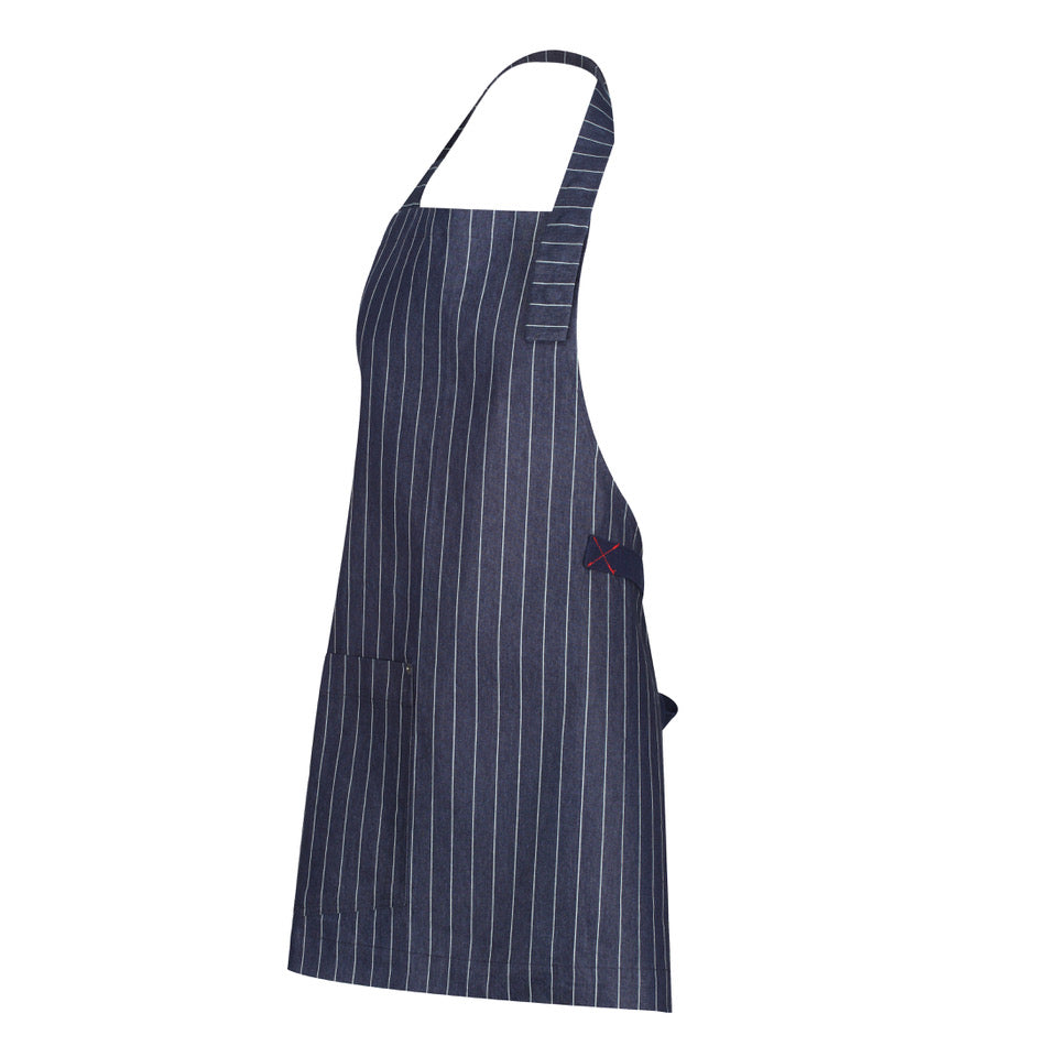 Bib Stretch stripe denim (blended fabric)