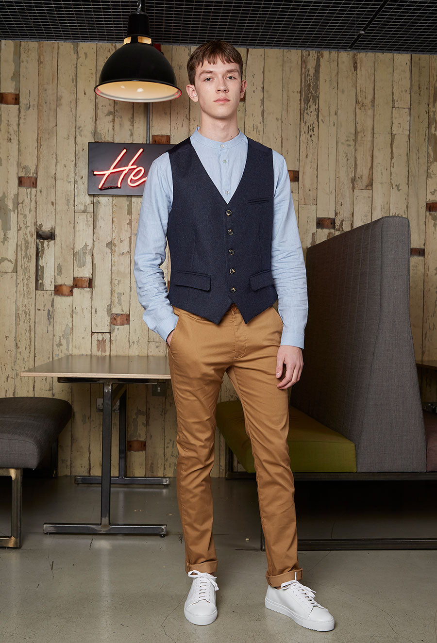 Male Single Breasted Fitted Waistcoat